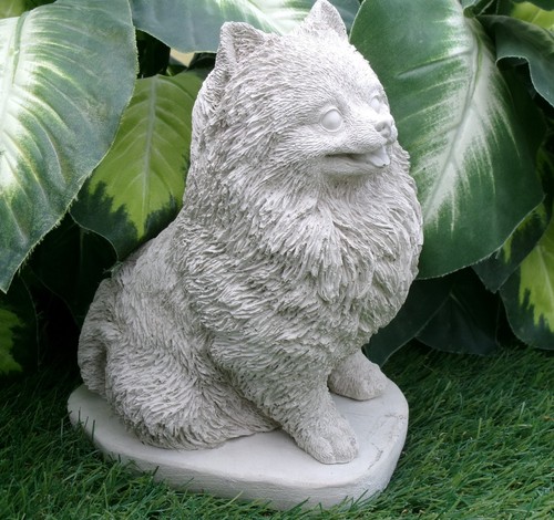 Pomeranian concrete statue - concrete,