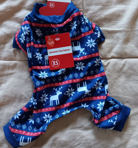 Dog pajama reindeer stripe - pajama, xs