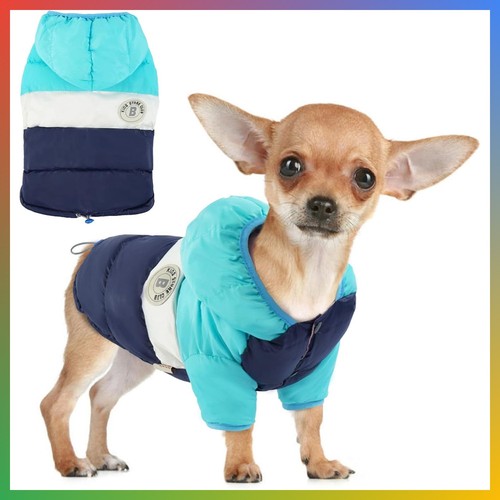 Dog puffer jacket - blue, medium