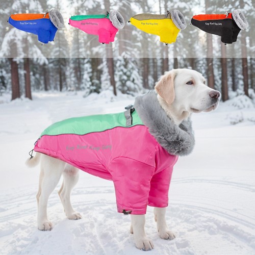 Warm dog coat reflective vest - coat,