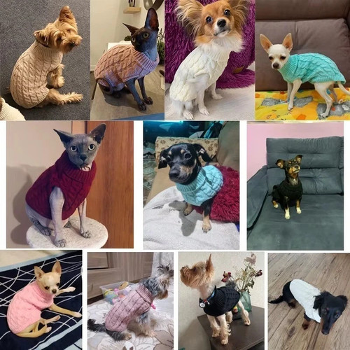 Cozy knit dog sweater - dog,