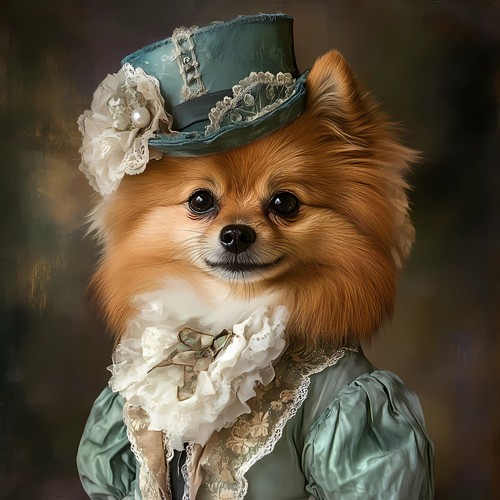 Lady pomeranian with fluffy - pomeranian,