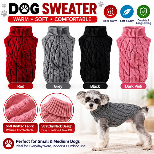 Cozy knit dog sweater - dog,