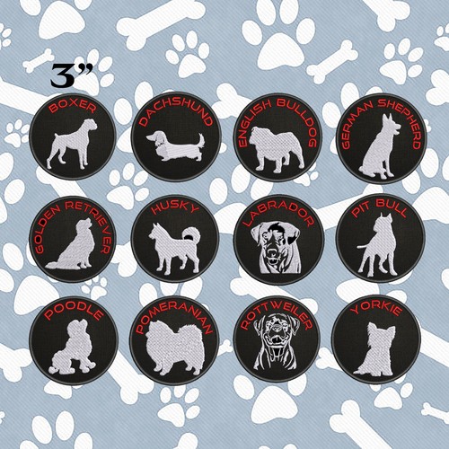 Dog breed silhouette patch - dog,
