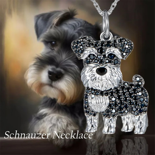 Dog pendant necklace schnauzer - necklace,
